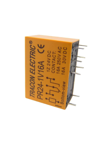Miniaturrelais 24Vdc 1 Kontakt 16A