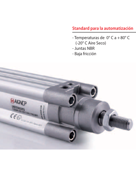 Pneumatikzylinder Durchmesser 63mm Hub 100 Standard LH-063-0100 Aignep | ADAJUSA | Preis