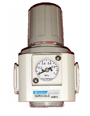Regulador de presión 3/8 metálico y manómetro - Mindman