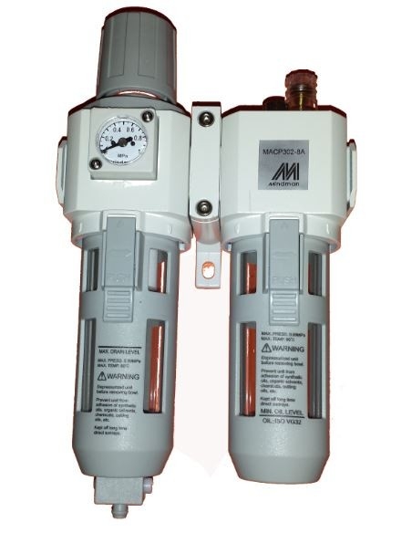 1/4 Metallfiltereinheit mit Manometer - Mindman - ADAJUSA