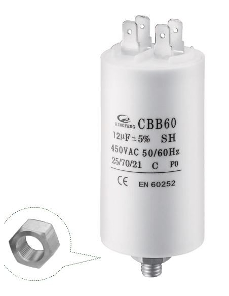 Dauerkondensator 2uF 450Vac mit Klemmen