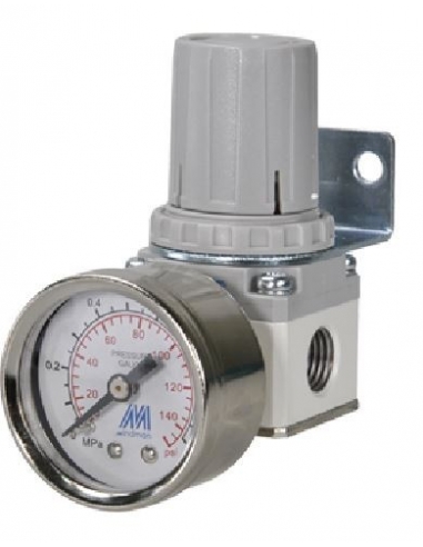 Regulador de presión 1/4 metálico con manómetro - Mindman