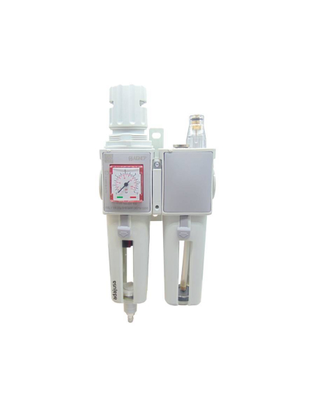 Pneumatic filtering group 1/2 regulation 0-12 bar semi-automatic purge size 2 FRL EVO series - Aignep