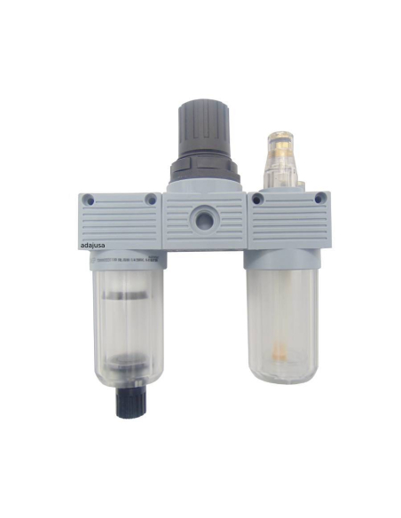 Pneumatic filtering group 1/4 regulation 0-8 bar semi automatic drain FRL Mini series - Aignep