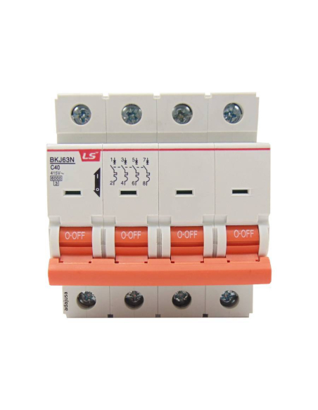MCB circuit breaker 4 poles 6A (4x6A) Curve C - LS