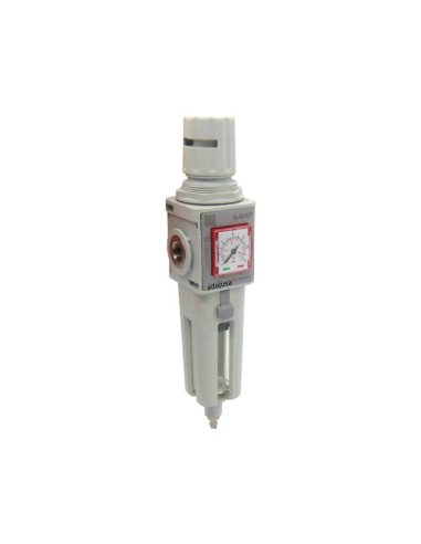 Pneumatic filter-regulator 3/8 0-12 bar semi-automatic purge size 1 FRL EVO series - Aignep