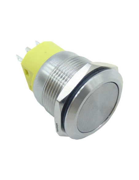 Vandalengeschützter Drucktastenschalter Ø22mm 1 NO/1NC Messing vernickelt