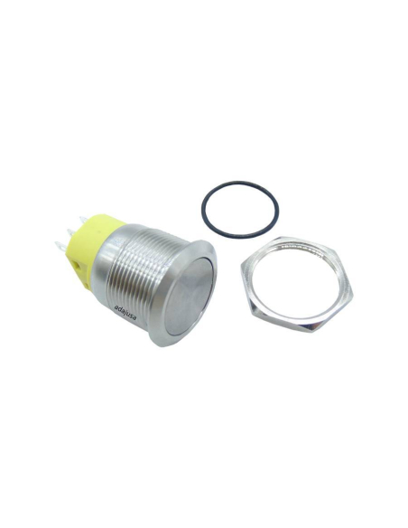 Vandalengeschützter Drucktastenschalter Ø22mm 1 NO/1NC Messing vernickelt