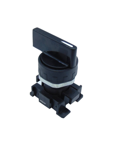 Black 3-position long cam selector with spring-return - Black Aignep