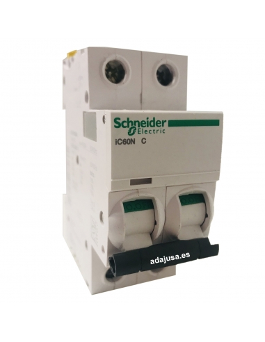 MCB circuit breaker 2 poles 10A (2x10A) IC60N C 6kA - Schneider