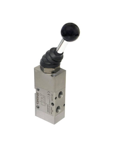 Lever valve bistable 1/4 3/2 NC lever front - Aignep