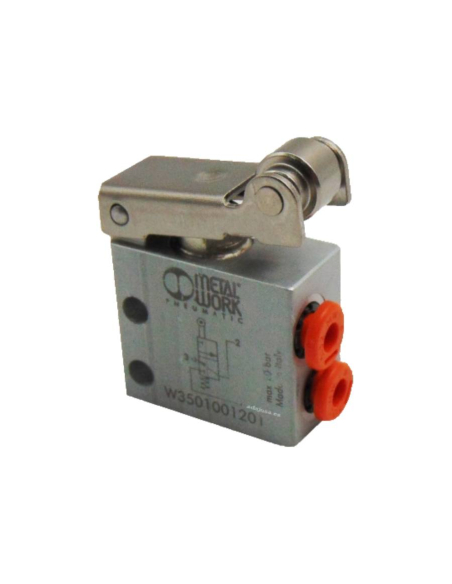 Pneumatischer Endschalter pneumatische Rolle 3/2 NC seitliche Anschlüsse Durchmesser 4 - Metal Work