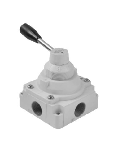 Way valve 1/8 4- 2 rotary lever positions - Mindman