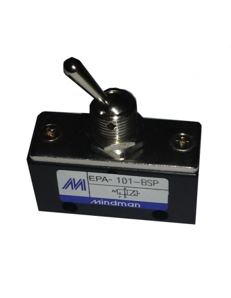 Pneumatic switch lever 1/8-3/2 NC - Mindman - ADAJUSA