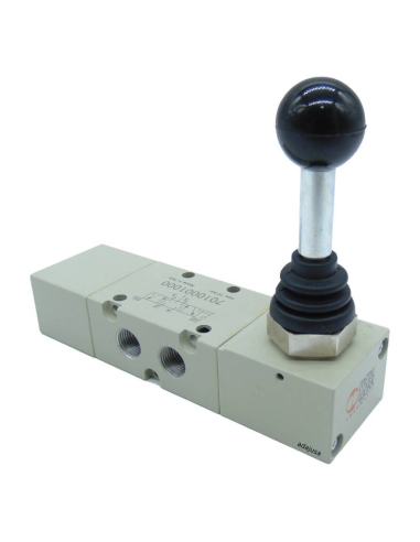 Manual lever valve 1/4 5/3 centers pressure return spring lever 90 degrees - Metal Work