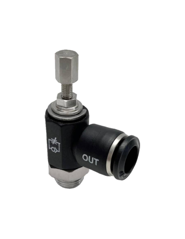 One-way adjustable Regulator with 1/4" cylindrical thread knob, 6" diameter tube for technopolymer cylinder - Aignep