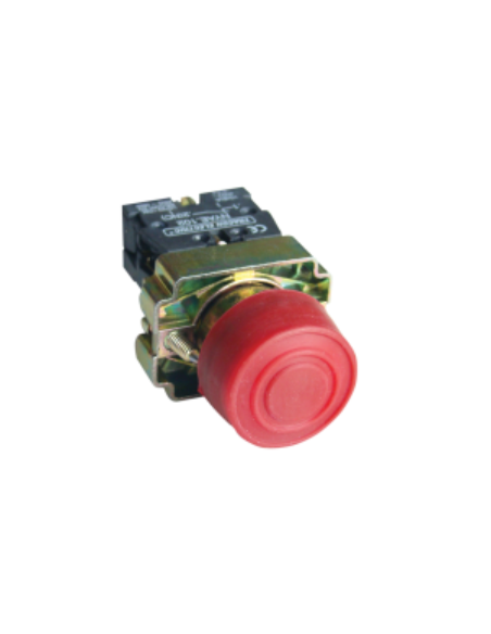 Metal push button with red rubber cover complete closed contact (NC)
