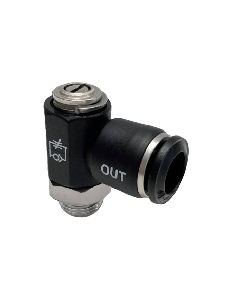 Einseitig einstellbarer Regler mit Einstellschraube für Rohrdurchmesser 1/4" für Technopolymer-Zylinder - Aignep