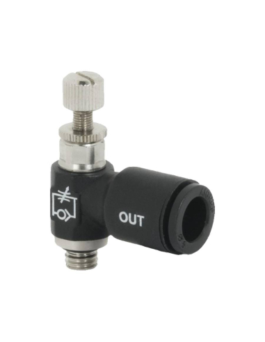 One-way adjustable Regulator with 1/8" cylindrical thread knob, 4" diameter tube for technopolymer cylinder - Aignep