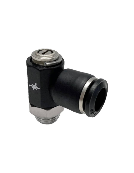 Bidirektionaler Regler mit Einstellschraube, 3/8" zylindrisches Gewinde, Rohrdurchmesser 8", Technopolymer - Aignep