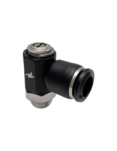 Bidirectional swivel Regulator with 1/2" cylindrical thread adjustment screw, 12mm diameter, technopolymer - Aignep