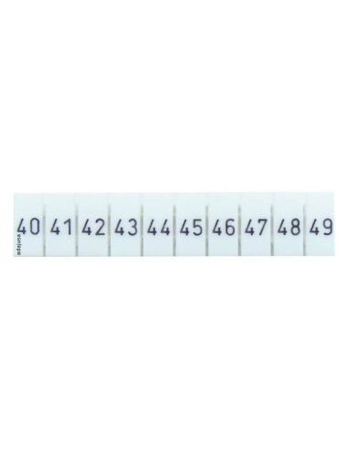 Streifen mit 10 Markierungen für die Klemmen 40–49 der TSKA-Serie