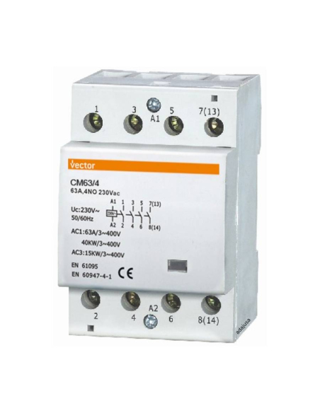 Modularer Schütz 63A 4Pole offen 230Vac