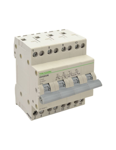 Change over switch 4 poles 16A - Tracon