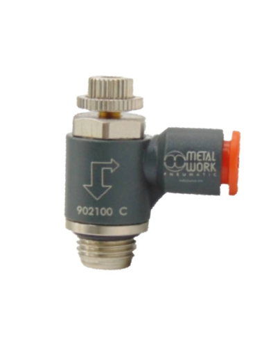 Adjustable Regulator M5 tube diameter 6 for technopolymer valve - Metal Work
