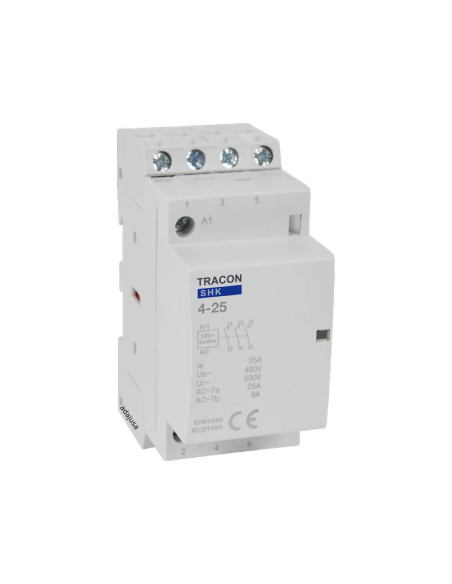Modular contactor 25A 4Poles open 230Vac - Tracon