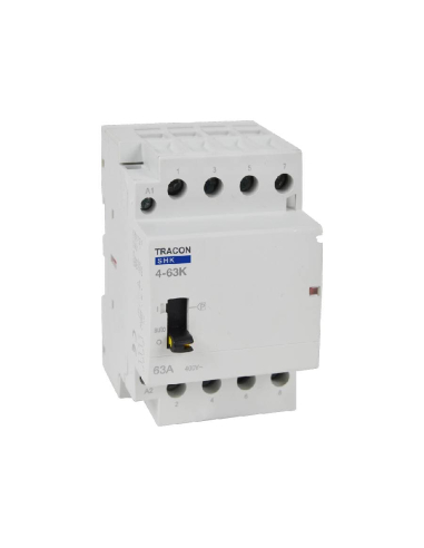 Modular contactor 40A 4Poles open 230Vac with manual control - Tracon