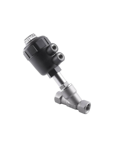 Angled seat valve 2 NC actuator in technopolymer - Aignep