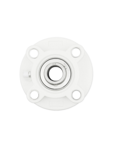 White thermoplastic self-aligning round support UCFC206PB with stainless steel bearing SSUC-206 30mm ISB shaft | ADAJUSA | price