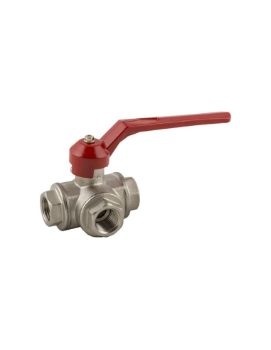Cut-off valve 1/4 female 3 way type L  - Aignep