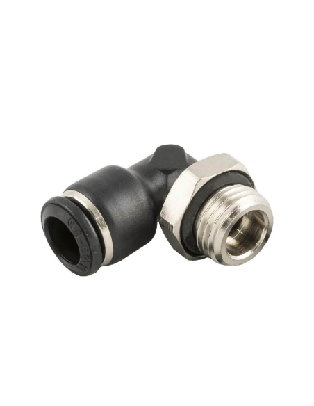Cylindrical male swivel elbow fitting 1/2 pipe 16mm Series 55000 - Aignep