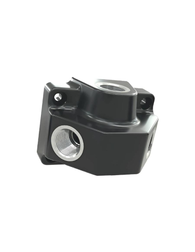 Verteiler aus Polyamid und Aluminium, 2 Ausgänge, weiblich, Eingang 1/2 – Sicomat