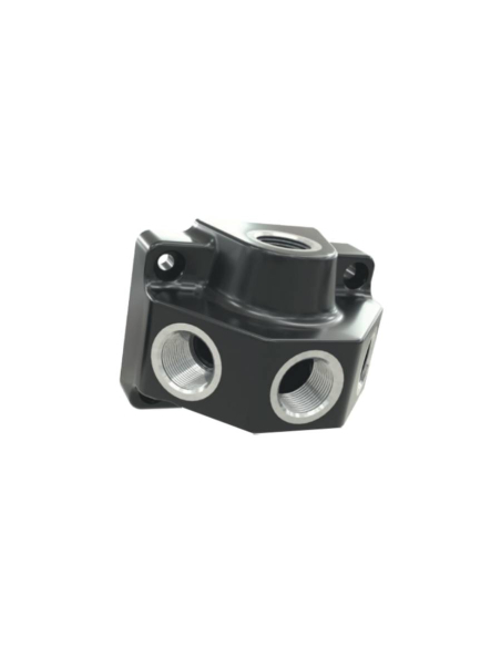 Verteiler aus Polyamid und Aluminium, 3 Ausgänge, weiblich, Eingang 1/2 – Sicomat