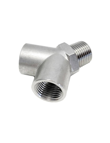 Y branch fitting at 90º central male 1/4 INOX Series 62000 - Aignep