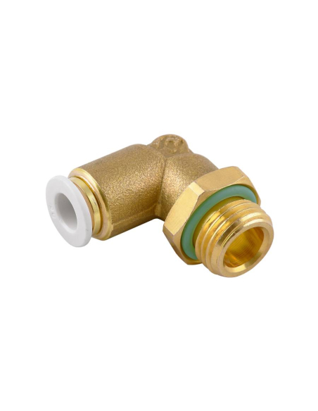 Male cylindrical adjustable elbow fitting 1/8 6mm tube for food and drinking water use Series 59000 FOOD - Aignep