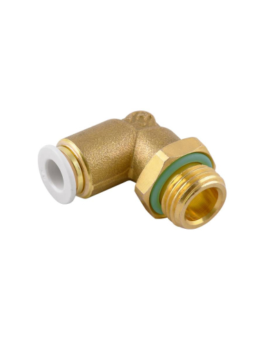 Male cylindrical adjustable elbow fitting 3/8 8mm tube for food and drinking water use Series 59000 FOOD - Aignep