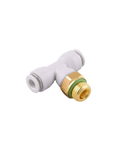 Adjustable T fitting central male thread 1/4 8mm tube for food and drinking water use Series 53000 FOOD - Aignep