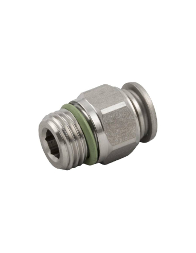Straight male fitting 1/4 tube 6mm INOX Series 60000 - Aignep