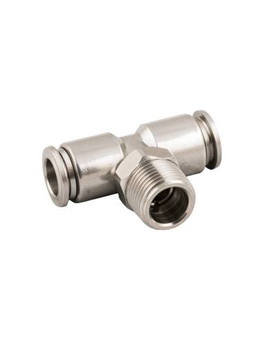 Adjustable T fitting with central conical thread 1/8 tube 8mm INOX Series 60000 - Aignep