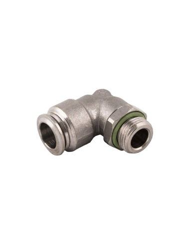 Male cylindrical adjustable elbow fitting 3/8 tube 10mm food use Series 70000 FOOD GRADE - Aignep