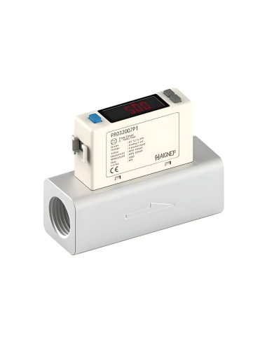 Digital flow and pressure sensor 10-2000l/min PNP + Analog output (4-20mA) - Aignep