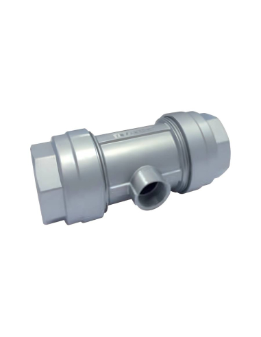 Aluminium-Anschlussstück für T-Fallrohr, Durchmesser 63 mm, weibliches Fallrohr 1/2 – Aignep