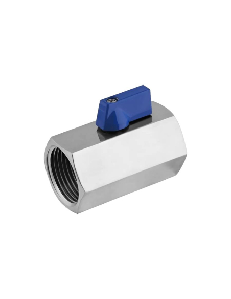 Cut-off valve 1/4 female 2 way mini INOX  - Aignep