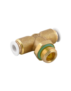 Verstellbarer zylindrischer T-Anschluss mit Außengewinde 1/8 6 mm Rohr für Lebensmittel- und Trinkwassergebrauch Serie 59000 FOO