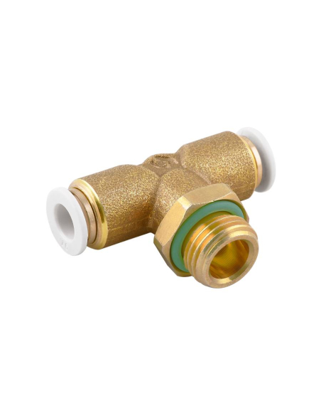 Verstellbarer zylindrischer T-Anschluss mit Außengewinde 1/8 6 mm Rohr für Lebensmittel- und Trinkwassergebrauch Serie 59000 FOO