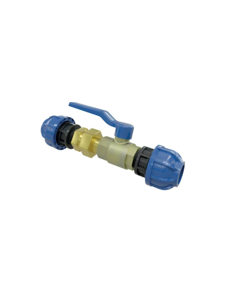 1/2 to 2- way 20mm tube-tube ball valve with 3-piece fitting - Sicomat